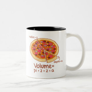 Tasse 2 Couleurs Formule mathématique = Pi*z*z*a de volume de pizza