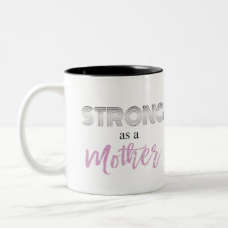 Tasse 2 Couleurs Forte comme une mère Fête des Mères Coussin cadeau