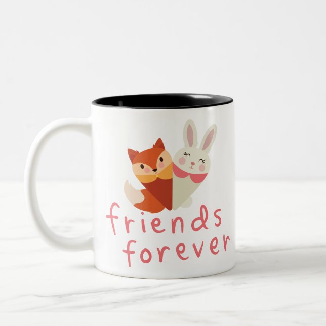 Tasse 2 Couleurs Fox et Rabbit Meilleur ami (Gauche)