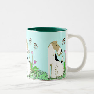Tasse 2 Couleurs Fox Terrier et papillons de fil