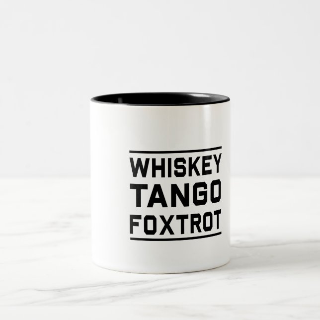 Tasse 2 Couleurs Fox-trot de tango de whiskey (Centre)