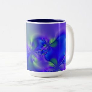 Tasse 2 Couleurs Fractal 44 (bleu, vert et violet)