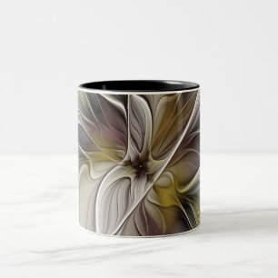 Tasse 2 Couleurs Fractal floral, fleur de fantaisie aux couleurs de
