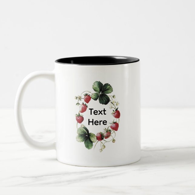 Tasse 2 Couleurs Fraise drôle (Gauche)