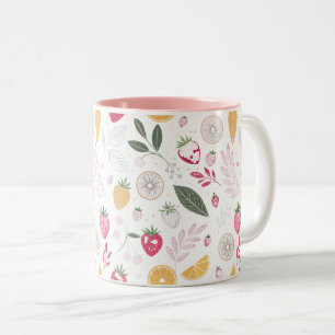 Tasse 2 Couleurs Fraise fraîche et feuilles d'agrumes – Douce botan
