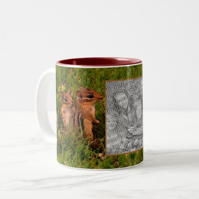 Tasse 2 Couleurs Frame Chipmunks Baby Créez votre propre photo (Devant gauche)