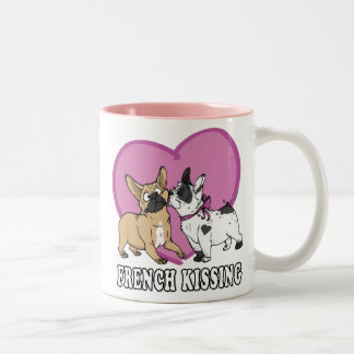 Tasse 2 Couleurs Français (Bulldog) Baiser