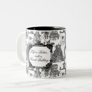 Tasse 2 Couleurs FRANÇAIS BULLDOG French Black Toile