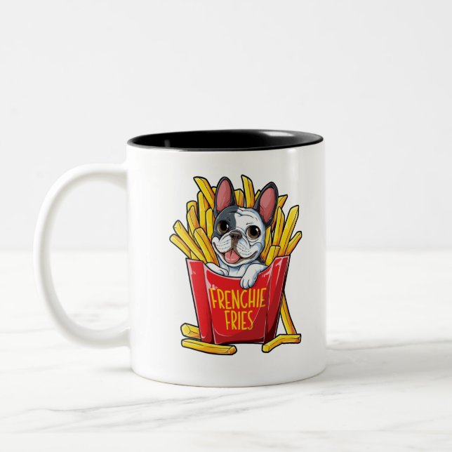 Tasse 2 Couleurs Française de Bulldog, une chemise pour les femmes (Gauche)