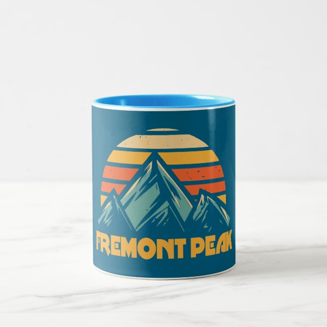 Tasse 2 Couleurs Fremont Peak Wyoming Retro Turquoise (Centre)