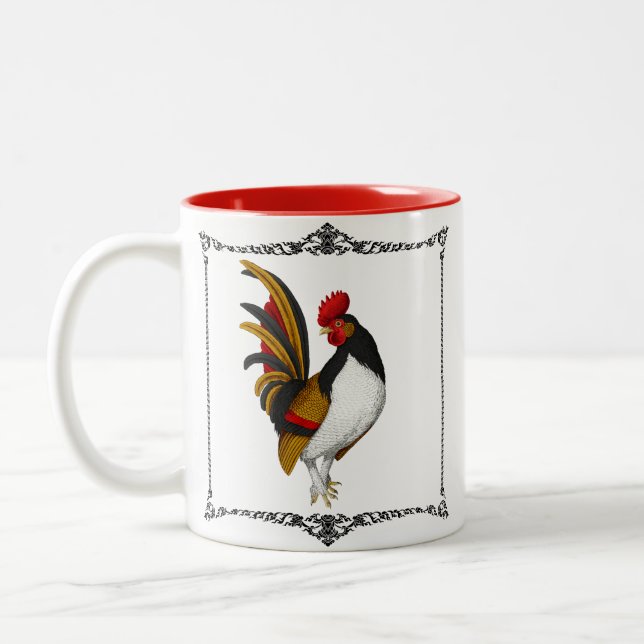 Tasse 2 Couleurs French Country Farmhouse Roster Rouge Black Gold (Gauche)