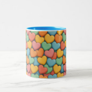 Tasse 2 Couleurs friandises colorées motif de coeur de la Saint-Val