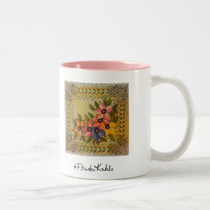 Tasse 2 Couleurs Frida Kahlo a peint Flores