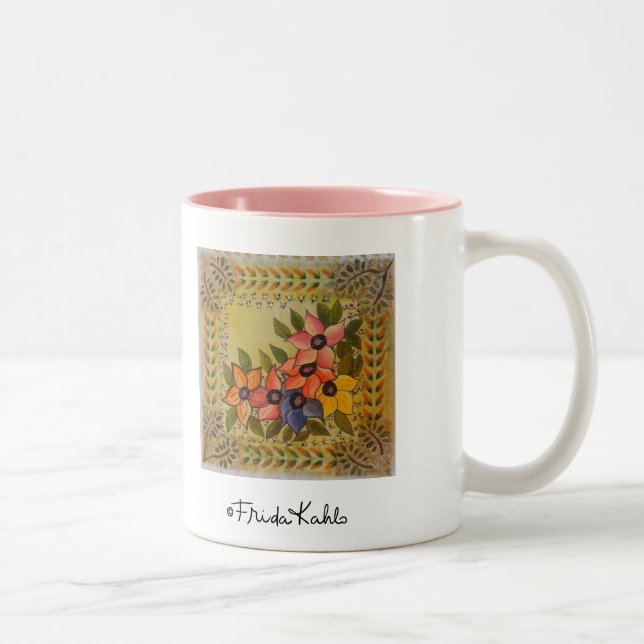 Tasse 2 Couleurs Frida Kahlo Flore Peinte (Droit)