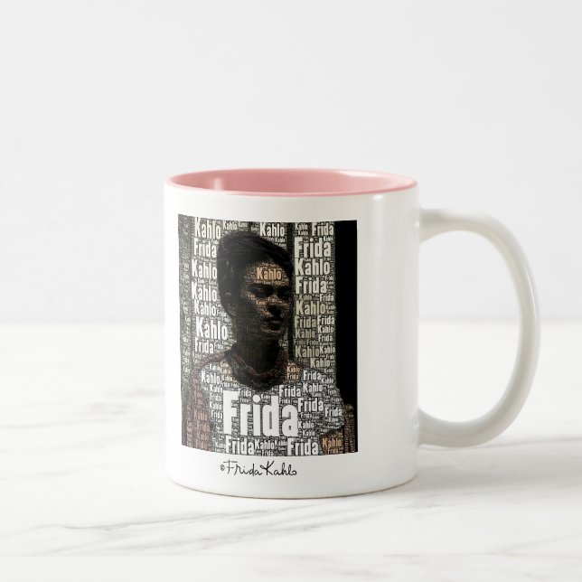 Tasse 2 Couleurs Frida Kahlo Lettering Portrait (Droit)