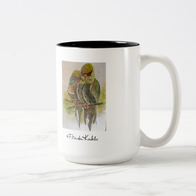 Tasse 2 Couleurs Frida Kahlo Oiseaux peints (Droit)