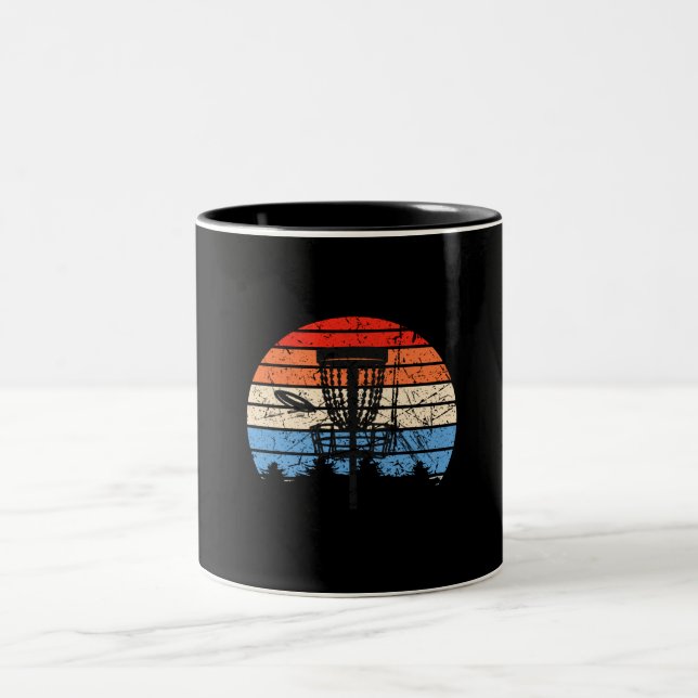 Tasse 2 Couleurs Frisbee Golf Disque Golf Rétro (Centre)