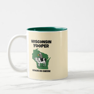 Tasse 2 Couleurs Fromage drôle de vache de Wisconsin Yooper Eh