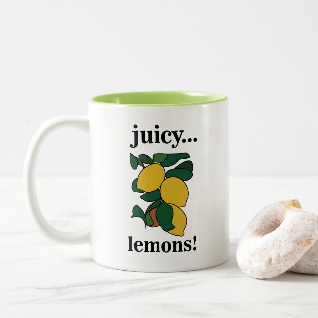 Tasse 2 Couleurs Fruit de citron agrume  (Avec donut)