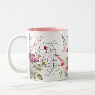 Tasse 2 Couleurs Fruit de l'Esprit floral rose