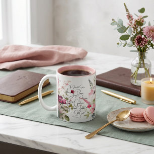 Tasse 2 Couleurs Fruit de l'Esprit floral rose