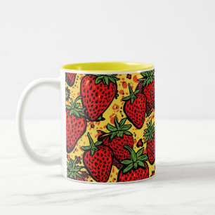 Tasse 2 Couleurs Fruit rouge rétro Cottagecore fraise