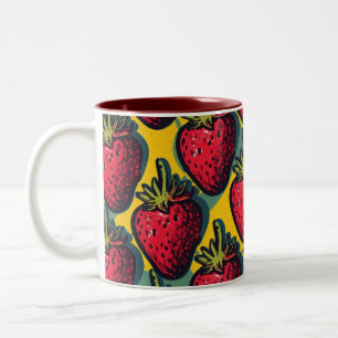 Tasse 2 Couleurs Fruitaire Motif fraise Berry fraises F