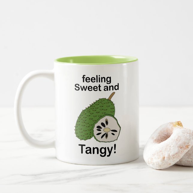 Tasse 2 Couleurs Fruits de Guanabana Sentiment Douce Et Acidulée (Avec donut)