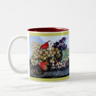 TASSE 2 COULEURS FRUITS DE SAISON 1 - RAISONS ET PEARS