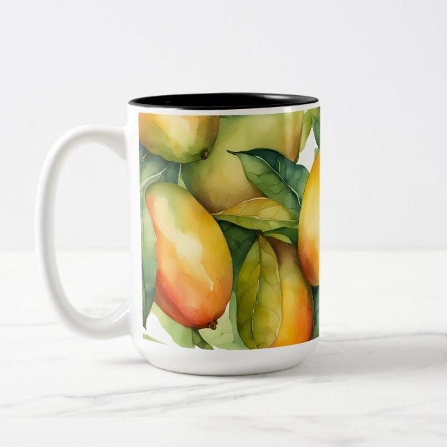 Tasse 2 Couleurs Fruits et feuilles de mangue  (Gauche)