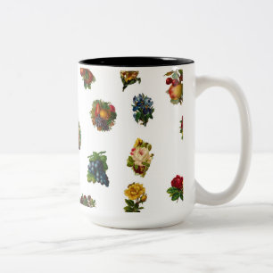 Tasse 2 Couleurs Fruits et fleurs vintages