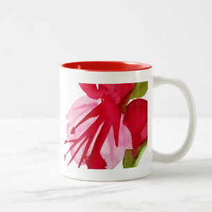 Tasse 2 Couleurs Fuchsia pop art watercolour flower