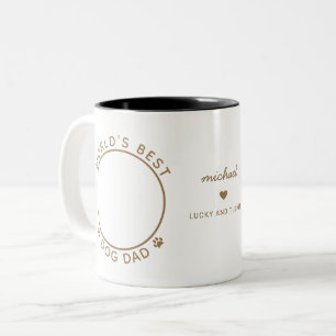 Tasse 2 Couleurs Fun Best Dog Papa Deux Photo Gold Typographie mode