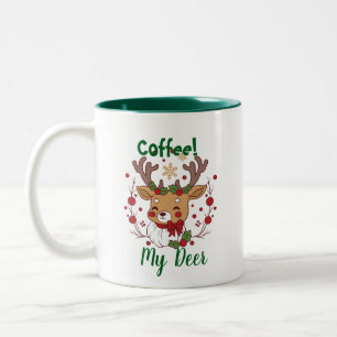 Tasse 2 Couleurs FUN Brown & Vert ''My Deer'' Noël