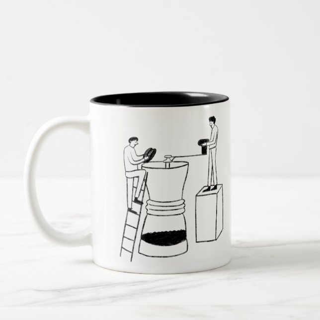 Tasse 2 Couleurs FUN Expres BLACK & WHITE freehand drawing original (Gauche)