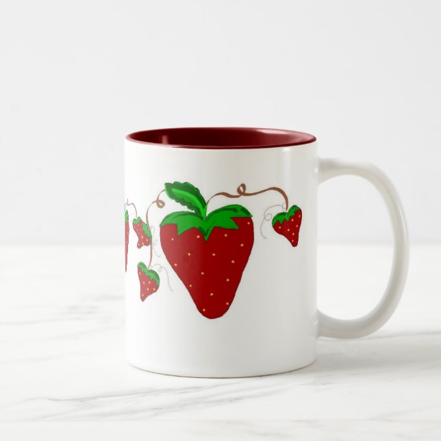Tasse 2 Couleurs Fun fraise (Droit)