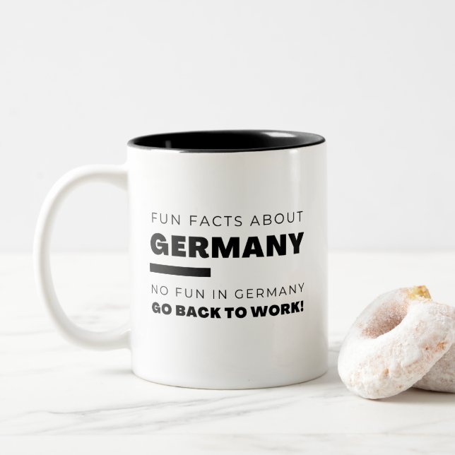 Tasse 2 Couleurs Fun Fun Facts sur l'Allemagne (Avec donut)