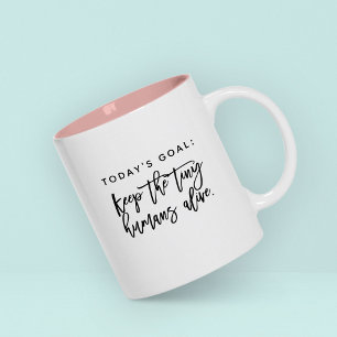 Tasse 2 Couleurs Fun Modern Chic Maman Mère Dire Objectifs Citation