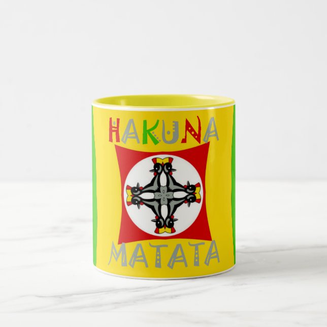 Tasse 2 Couleurs Fun Rasta couleur rouge or vert (Centre)