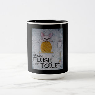 Tasse 2 Couleurs Funky French Bulldog Dans Toilet Cadeaux Amoureu