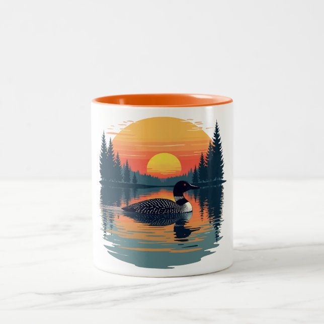 Tasse 2 Couleurs Funny Common Loon – Minnesota Bird Watcher (Centre)