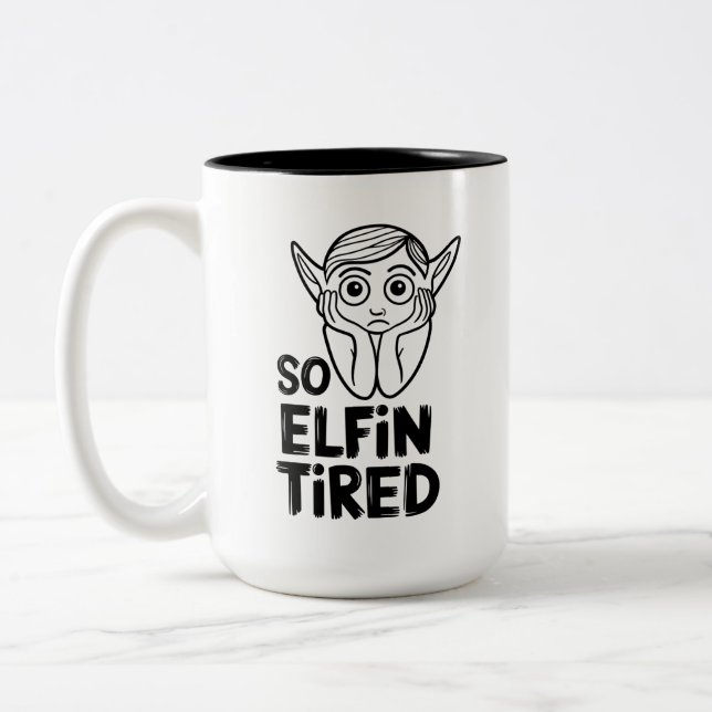 Tasse 2 Couleurs Funny FEL Noël matin Stocker Stuffer (Gauche)