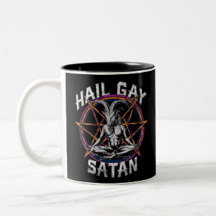 Tasse 2 Couleurs Funny Hail Gay Satan LGBT Goth Gay pride Baphomet