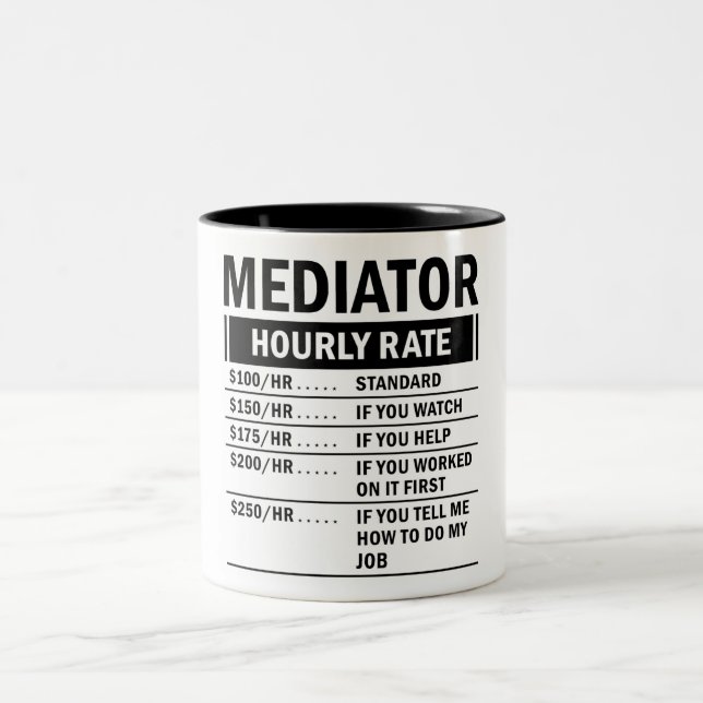 Tasse 2 Couleurs Funny Mediator Taux horaire (Centre)
