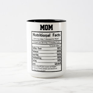 Tasse 2 Couleurs Funny Mom Nutrition Facts