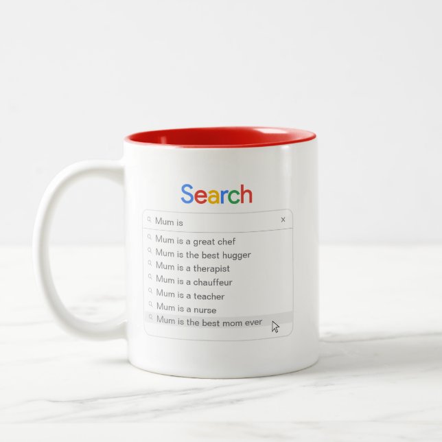 Tasse 2 Couleurs Funny Mum Search Custom Autocomplete Phrases (Gauche)
