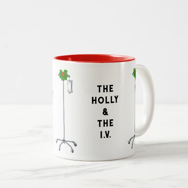 Tasse 2 Couleurs Funny Nurse Holiday Cadeau (Devant droit)