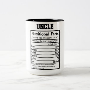 Tasse 2 Couleurs Funny Oncle Nutrition Facts