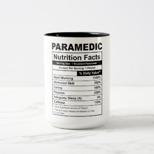 Tasse 2 Couleurs Funny Paramedic Nutrition faits