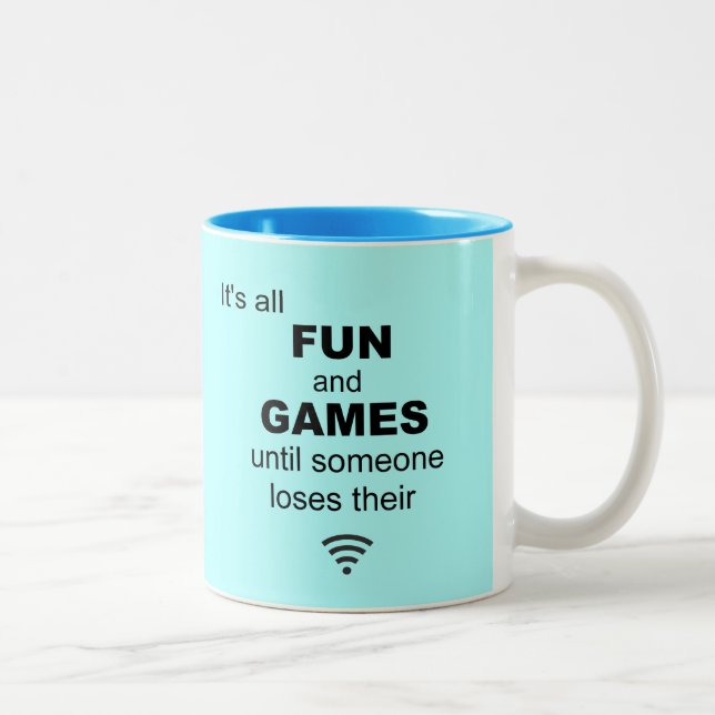 Tasse 2 Couleurs Funny Perdre Internet WiFi - Bleu clair (Droit)